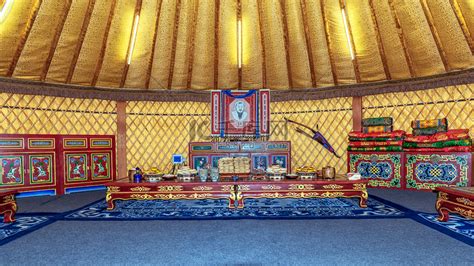 蒙古大营上午蒙古包室内素材摄影图配图高清摄影大图-千库网