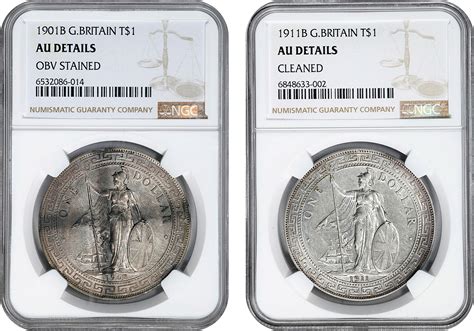 1901及1911年英国贸易银元站洋壹圆银币。孟买铸币厂。GREAT BRITAIN. Duo of Trade Dollars (2 ...