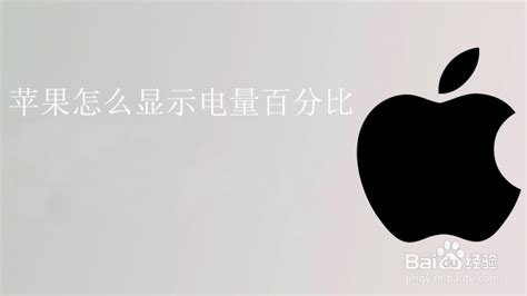 苹果13电量百分比显示怎么设置-百度经验