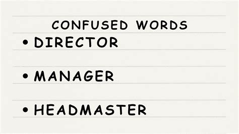 Confused Words: Director, Manager & Headmaster - English365plus.com