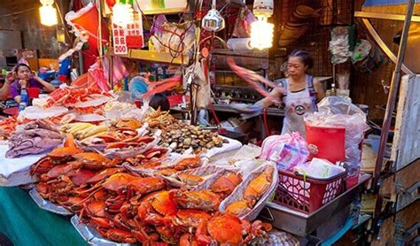 香港西贡海鲜市场的鱼缸里塞满了鱼龙虾螃蟹和其他软体动物海鲜西贡村以其众多的海鲜餐厅和水高清图片下载-正版图片503999963-摄图网