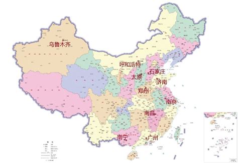 中国省会图图片