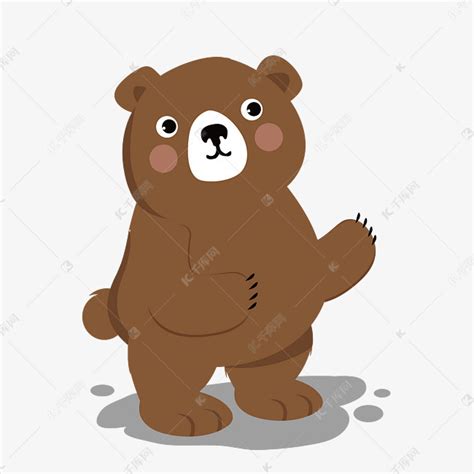 可爱的棕色小熊矢量免抠图素材图片免费下载-千库网