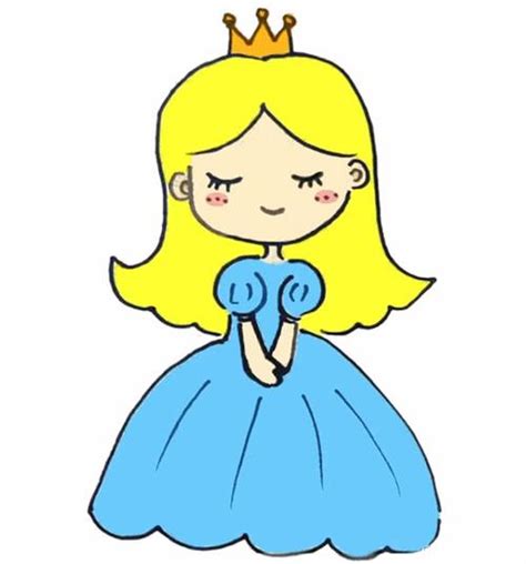 小公主的简笔画画法，怎样画公主简笔画_人物简笔画
