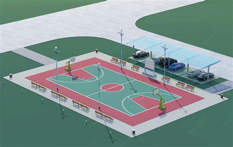 3d篮球场模型,篮球场3d模型下载_学哟网