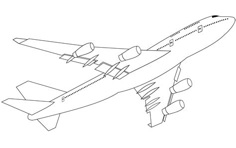 波音747-300cad图纸 飞机平面三视图下载 – 看飞碟