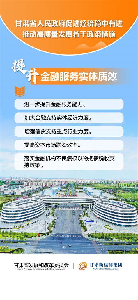 【微海报】甘肃省人民政府促进经济稳中有进 推动高质量发展若干政策措施
