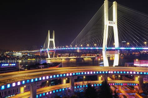 上海魔都南浦大桥夜景高清图片下载-正版图片500645811-摄图网