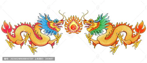 国潮双龙戏珠元素,春节,节日素材,设计模板,汇图网www.huitu.com
