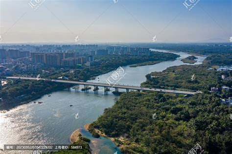 航拍海南琼海万泉河嘉积大桥,溪流河流,自然风景,摄影素材,汇图网www.huitu.com