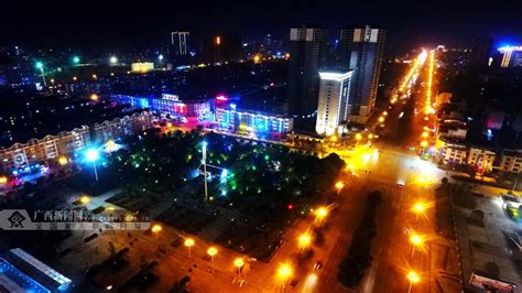 航拍宜州夜景流光溢彩-广西高清图片-中国天气网