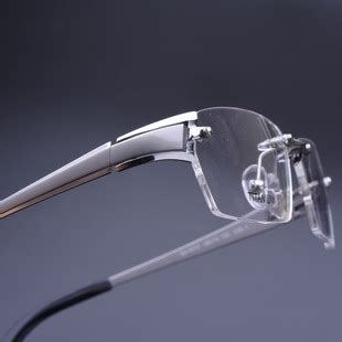 纯钛无边框眼镜架男商务超轻可配近视眼镜片松岛1175同款个性镜框-阿里巴巴