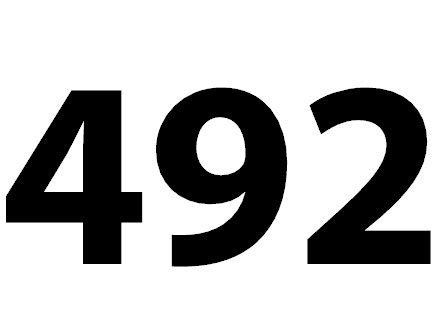 492 number vector font alphabet. Number 492 with decorative element ...
