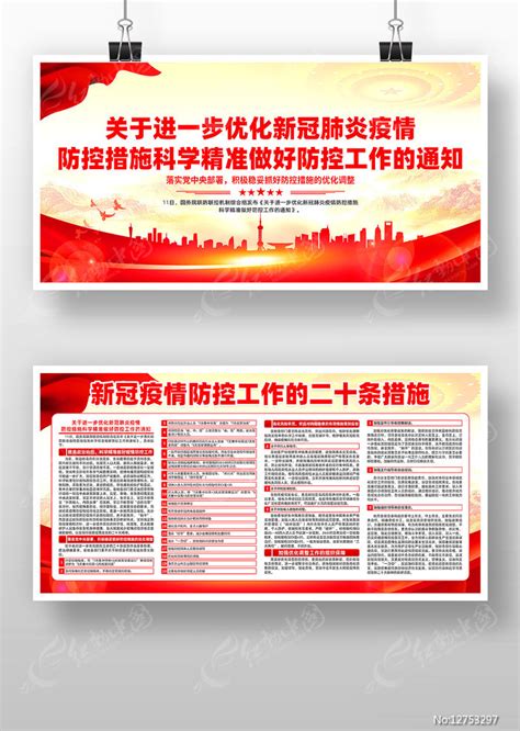 大气新冠疫情防控工作的二十条措施展板图片下载_红动中国