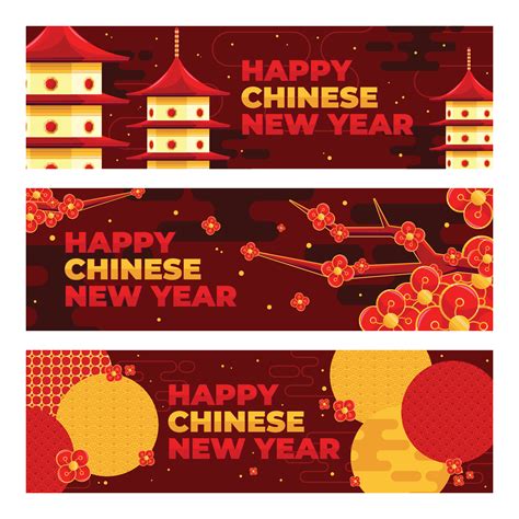 Chinese New Year Banner Design Collection 5197398 Vector Art at Vecteezy
