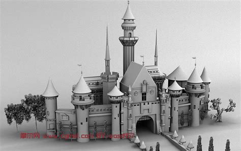 欧式城堡3D模型_欧式建筑_建筑模型_3D模型免费下载_摩尔网