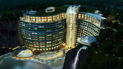 上海深坑酒店：建在88米深坑中，被誉为世界建筑史上的奇迹|世界建筑史|酒店|游客_新浪新闻