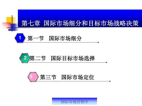 第七章 国际市场细分和目标市场战略决策(国际营销学-浙江工商大,顾春梅)_word文档在线阅读与下载_无忧文档