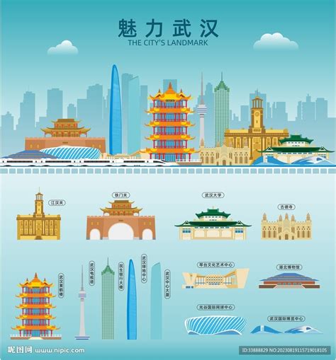 武汉地标建筑插画图片下载-正版图片400119086-摄图网