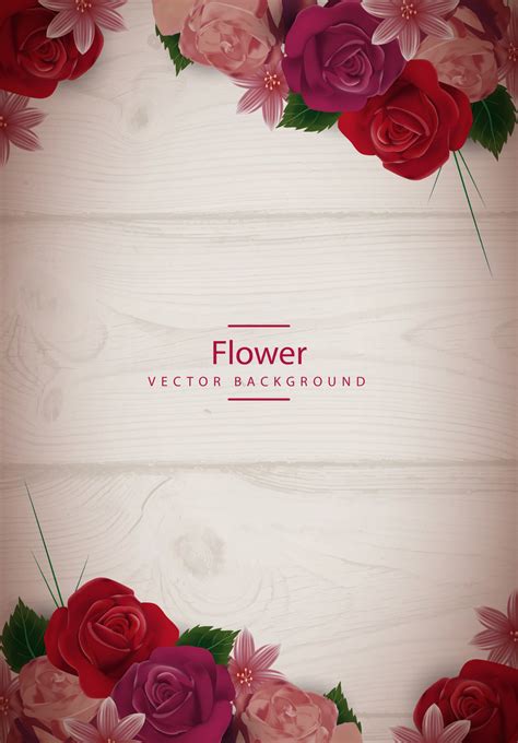 玫瑰木板浪漫海报背景素材背景素材图片下载-万素网