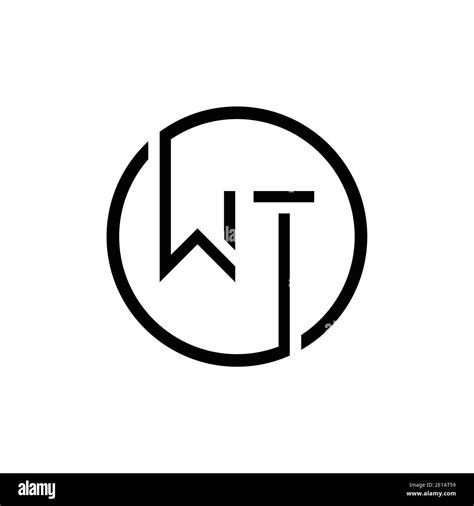 Initial Circle Letter WT Logo Design Vector Template. Initial Linked ...
