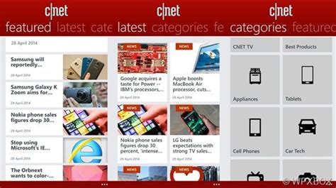 CNET App for Windows Phone 8 & Windows 8