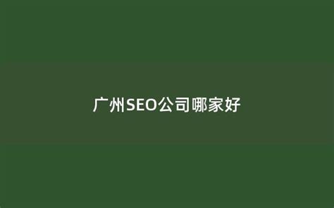 广州SEO公司哪家好-心搜营销