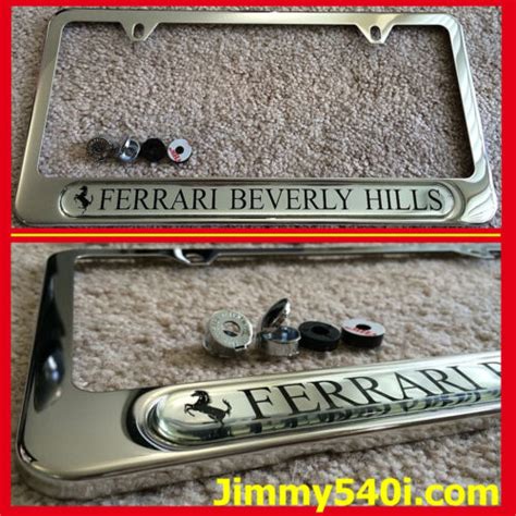 New FERRARI BEVERLY HILLS License Plate Frame 458,360,F430,F355,550,488 ...