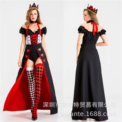 爱丝仙境桃心皇后cosplay服装 欧美复古宫廷装万圣节红皇后服饰-阿里巴巴