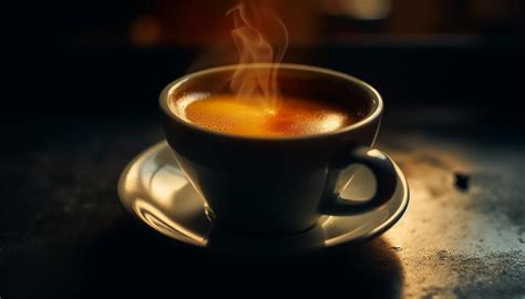 Ai가 생성한 향긋한 우아함과 함께 진한 커피 컵 증기 | 무료 사진