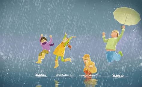 卡通手绘免抠男孩下雨天蹲着打伞元素PNG图片素材下载_男孩PNG_熊猫办公