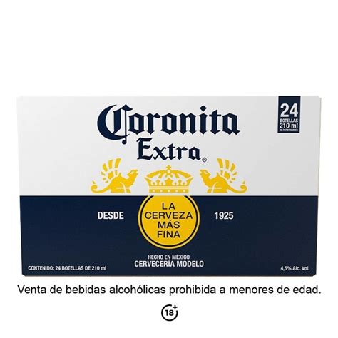 Cerveza clara Coronita Extra 24 botellas de 210 ml c/u | Walmart