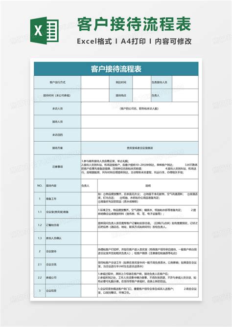 客户接待流程表EXCEL模板下载_EXCEL_图客巴巴