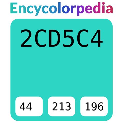 Pantone / PMS 3255 C / #2cd5c4 Hex Color Code, RGB and Paints