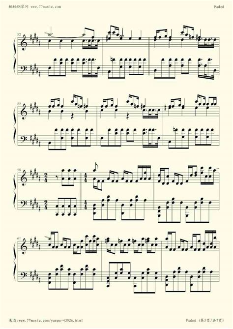 faded简谱简化版,d简钢琴,单手钢琴简(第9页)_大山谷图库