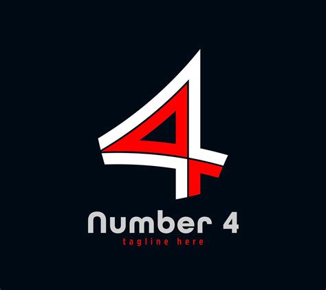 Number 4 logo design. Linear unique special letter series. Creative ...