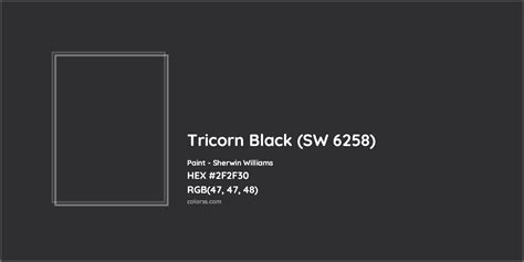 Tricorn Black (SW 6258) Complementary or Opposite Color Name and Code ...