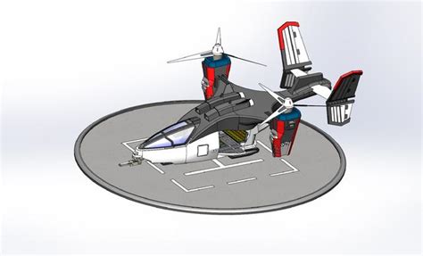 Dropship直升机简易模型3D图纸 Solidworks设计 附STEP – KerYi.net