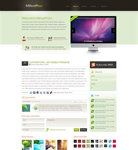 48张漂亮的网页界面设计欣赏 - PS教程网