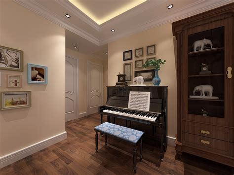 最新混搭别墅客厅钢琴房装修效果图 – 设计本装修效果图