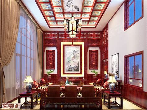 山西运城别墅中式装修餐厅效果图_紫云轩中式设计图库