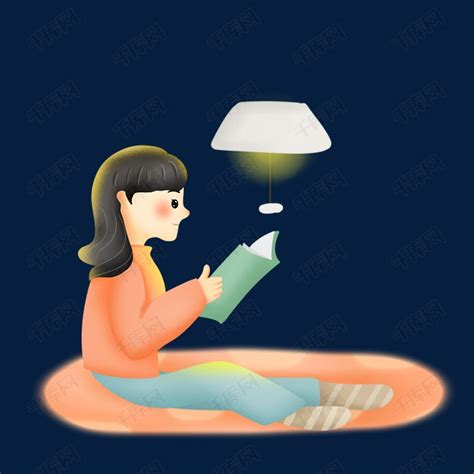 台灯读书女孩素材图片免费下载-千库网