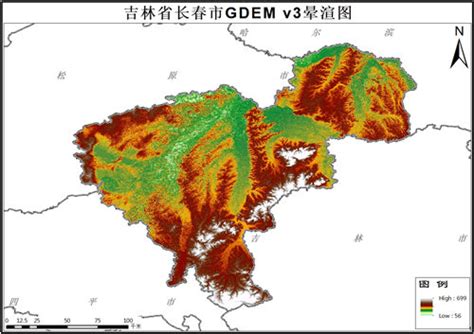 长春地势高低图图片