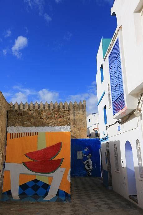 【摩洛哥】非洲西北偏北的蓝色海洋，艾西拉小镇的壁画艺术