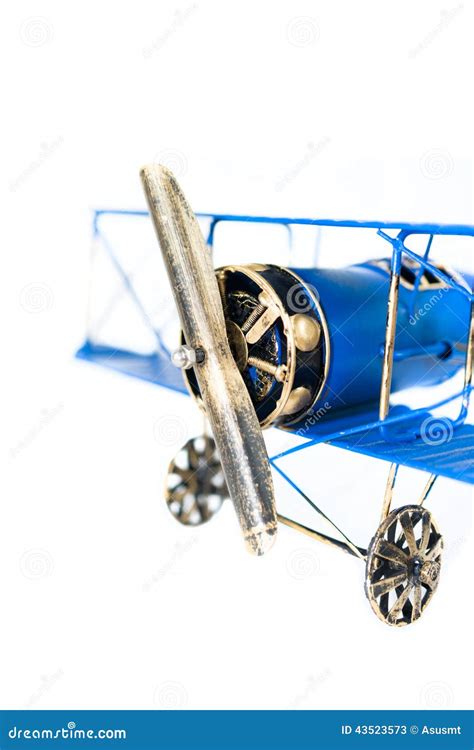 Toy Plane Hecho a Mano Azul Imagen de archivo - Imagen de vuelta ...
