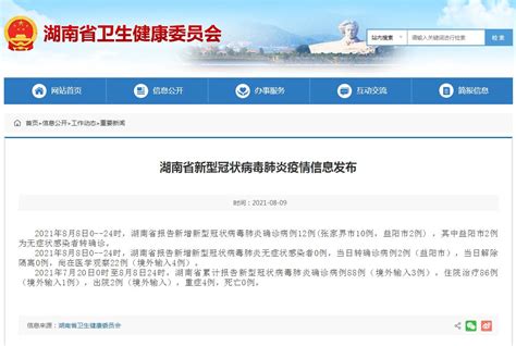 湖南8月8日新增新冠肺炎确诊病例12例_手机新浪网