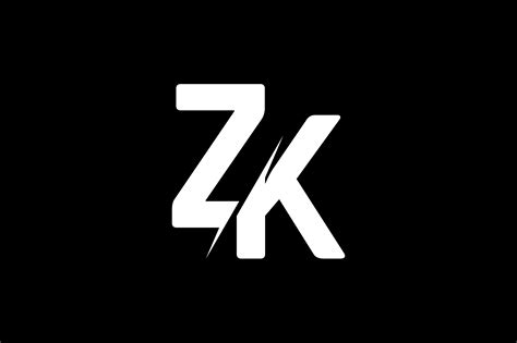 ZK logo monogram with slash style design template 3740634 Vector Art at ...