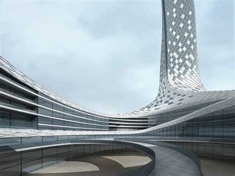 现代超高层异形综合大厦3dmax 模型下载-光辉城市