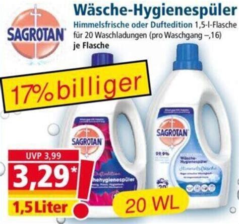 Sagrotan Wäsche-Hygienespüler 20 WL Angebot bei Norma