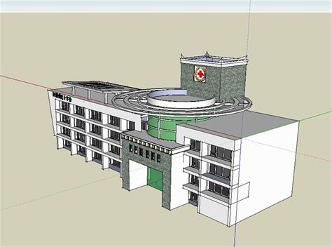 阿坝州红十字会医院建筑设计su模型[原创]